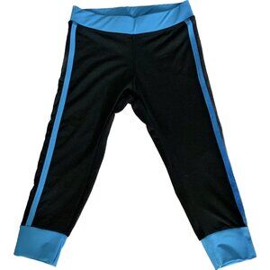 Yoga Pants: Prestige Capri 2-Tone Black/Blue, Size M